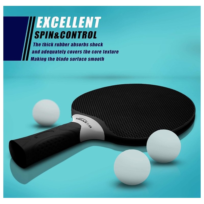 Phantom Light Paddle Bundle (incluye funda rígida y 6 bolas) | Pala de ping  pong | Pala de tenis de mesa | Pala de tenis de mesa ofensiva | Pala